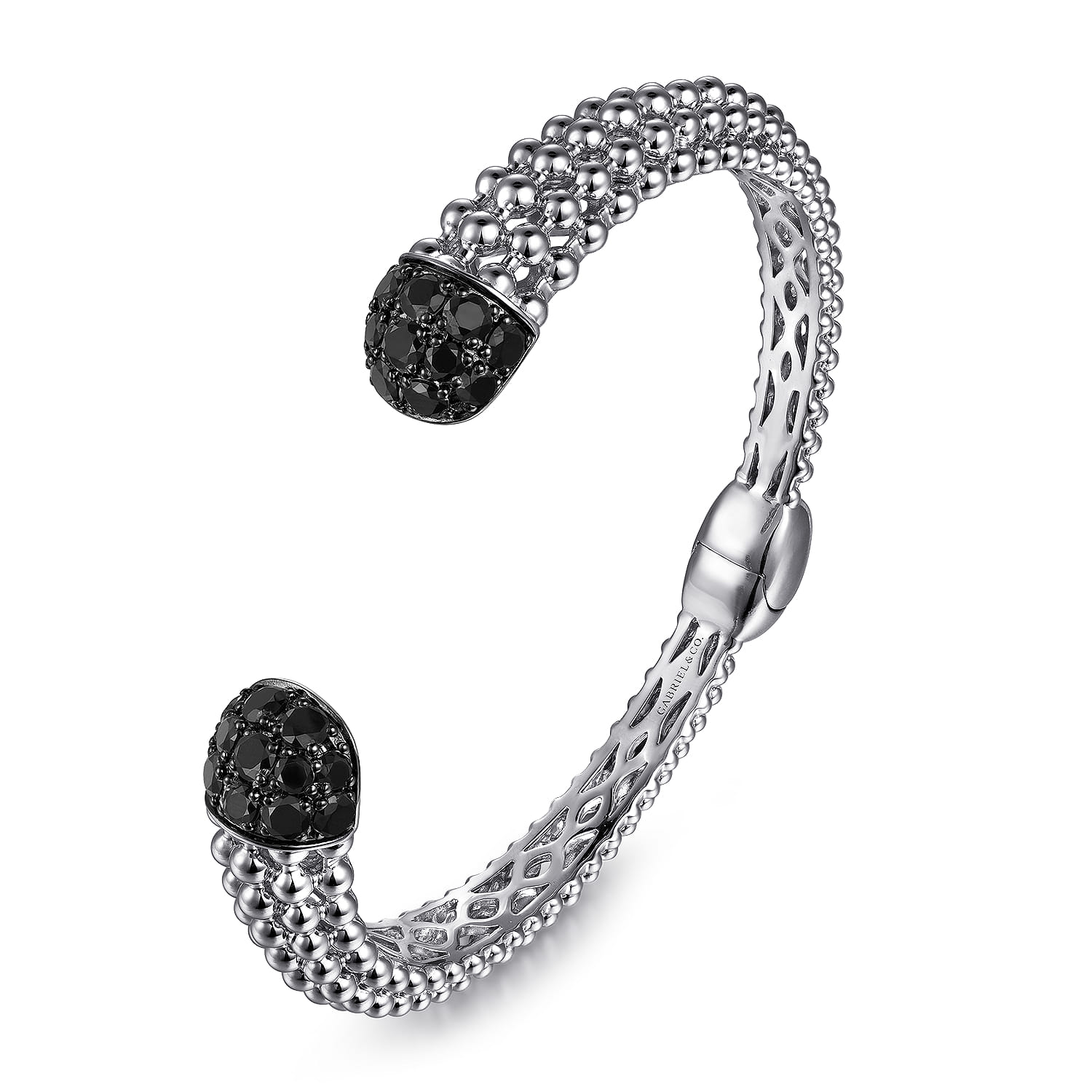 Sterling Silver Black Spinel Bujukan Bangle - Shot 2