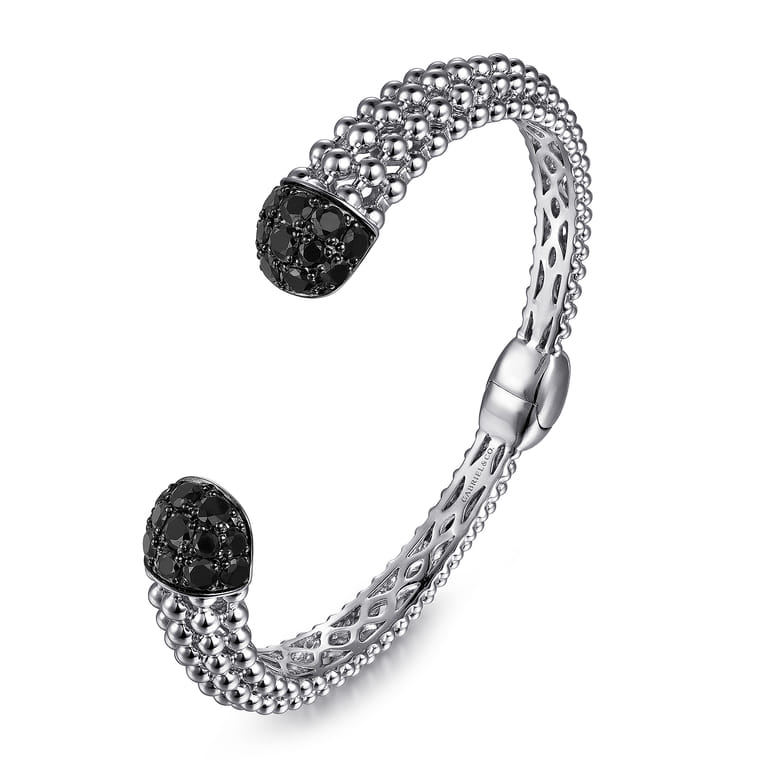 Sterling Silver Black Spinel Bujukan Bangle - Shot 2