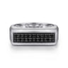 Sterling Silver Black Spinel Mens Ring in High Polish Finish