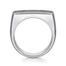 Sterling Silver Black Spinel Mens Ring in High Polish Finish