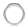 Sterling Silver Black Spinel Mens Ring in High Polished Finish