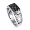 Sterling Silver Black Spinel Mens Ring in High Polished Finish