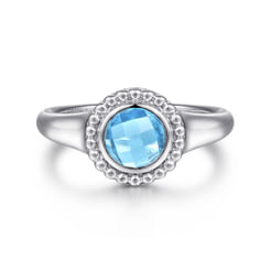 Sterling Silver Blue Topaz Bujukan Ring