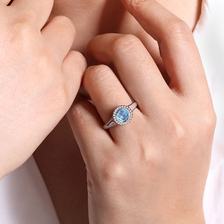 Sterling Silver Blue Topaz Bujukan Ring