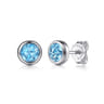 Sterling Silver Blue Topaz Stud Earrings