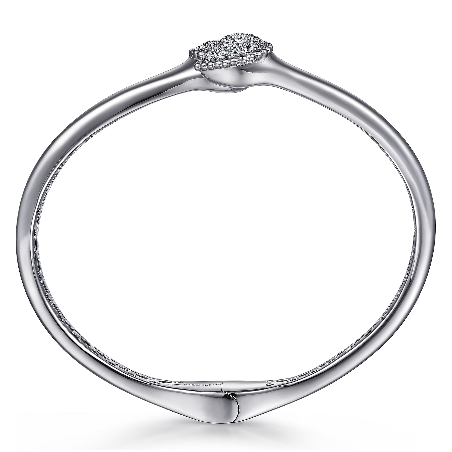 Sterling Silver Bypass Bangle with White Sapphire Pave - Shot 3