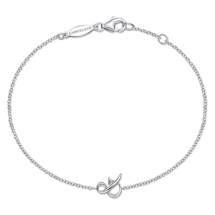 Sterling Silver Chain Bracelet with  Symbol