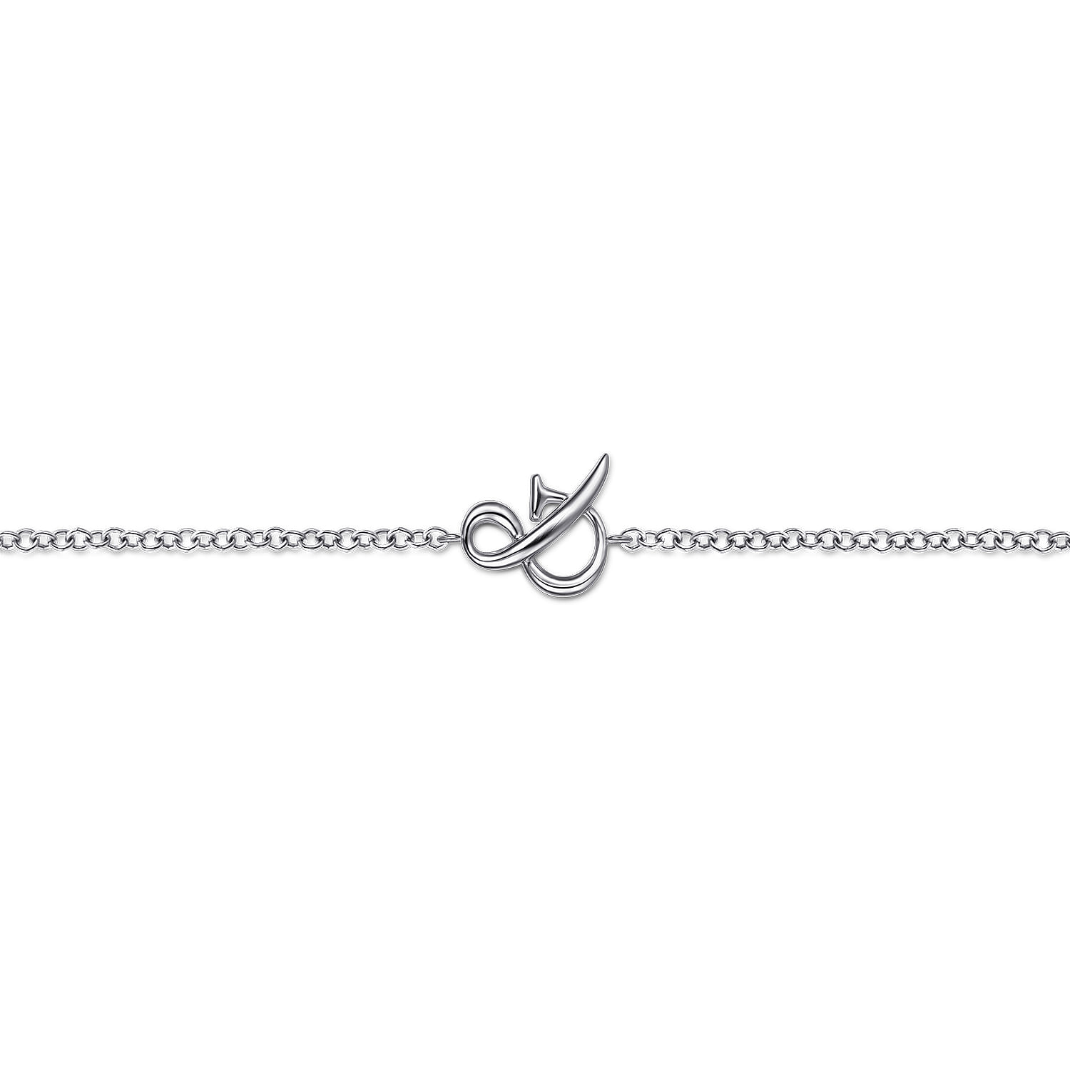 Sterling Silver Chain Bracelet with  Symbol - Shot 2