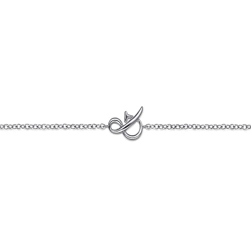 Sterling Silver Chain Bracelet with   Symbol - Shot 2