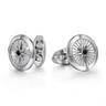 Sterling Silver Compass Cufflinks with Black Spinel Stone