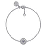 Sterling Silver Diamond And B Grade Blue Sapphire Bujukan Mystic Eyes Bracelet - 0.05 ct