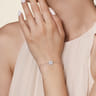 Sterling Silver Diamond And B Grade Blue Sapphire Bujukan Mystic Eyes Bracelet - 0.05 ct