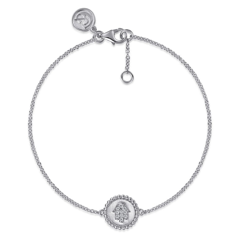 Sterling Silver Diamond Bujukan Hand Of God Bracelet - 0.05 ct - Shot 1