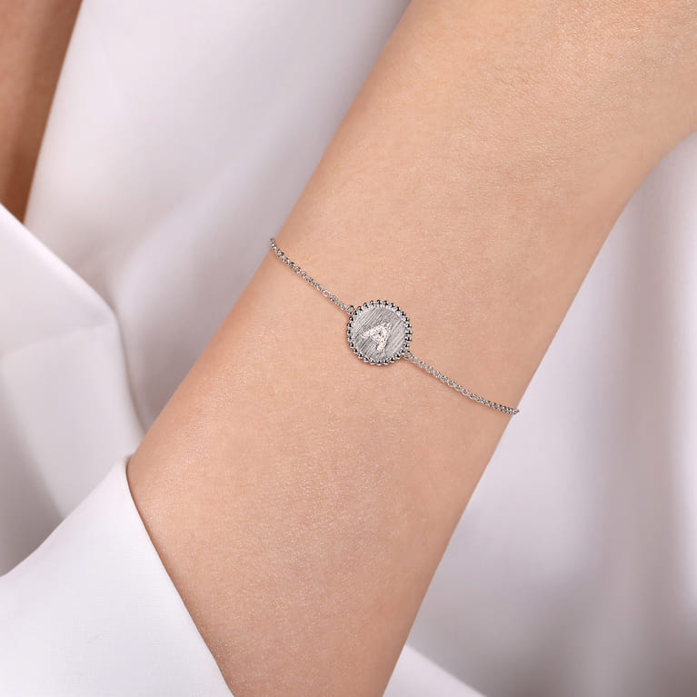 Sterling Silver Diamond Bujukan Initial Bracelet - 0.05 ct - Shot 3