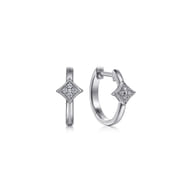 Sterling Silver Diamond Huggies