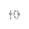 Sterling Silver Diamond Huggies - 0.05 ct