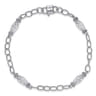 Sterling Silver Filigree Station Chain Bracelet