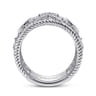 Sterling Silver Floral Openwork White Sapphire Ring