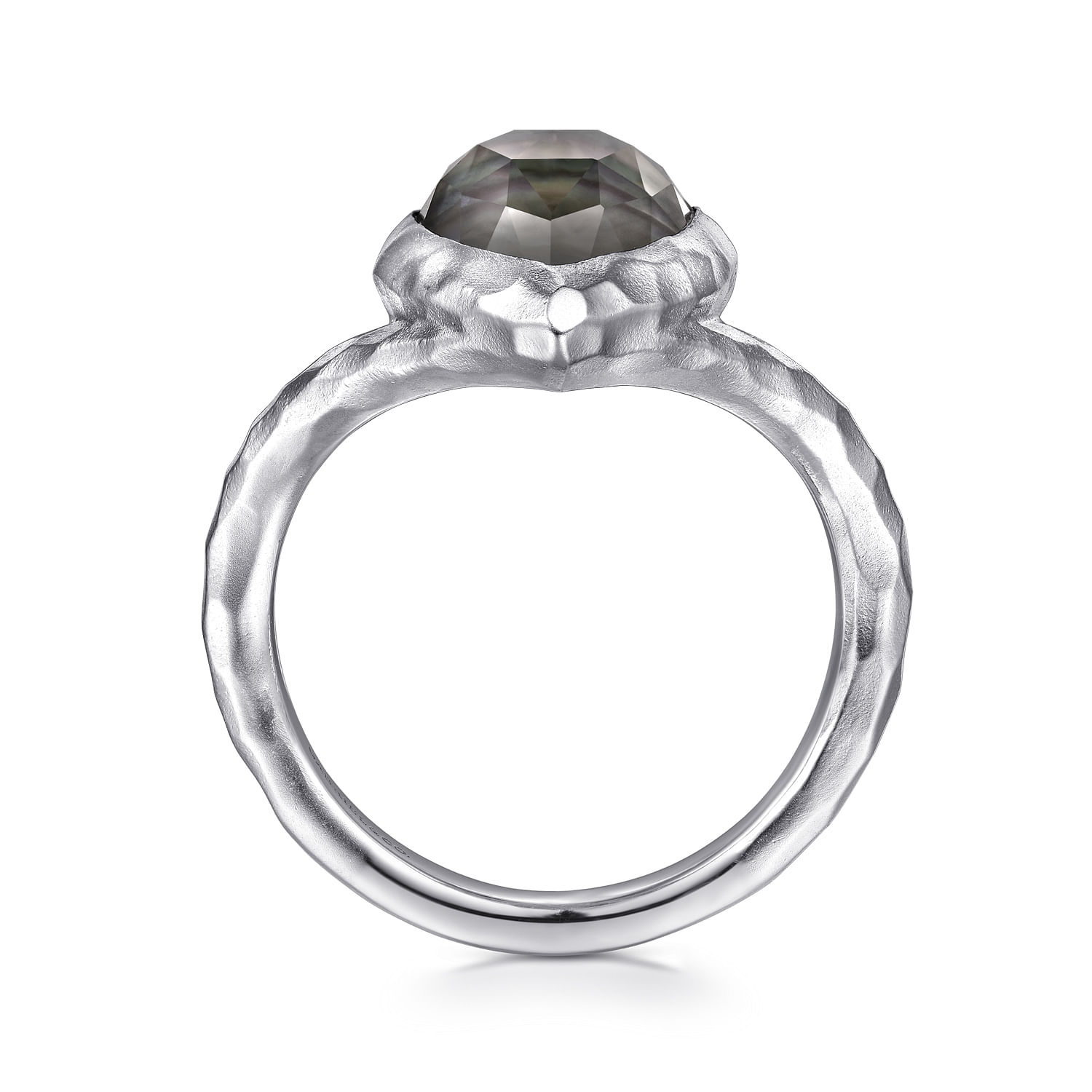 【BLACKPURPLE】[BLACKLABEL] PAVE CRYSTAL RING silver925 Gem Treasures Sterling Silver Pave Black Spinel Dome Ring