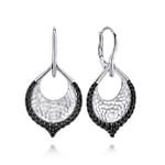 Sterling-Silver-Hammered-Teardrop-Leverback-Earrings-with-Black-Spinel1