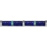 Sterling Silver Lapis and Turquoise Cylinder Beaded Bracelet