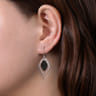 Sterling Silver Layered Black Spinel Cluster Earrings