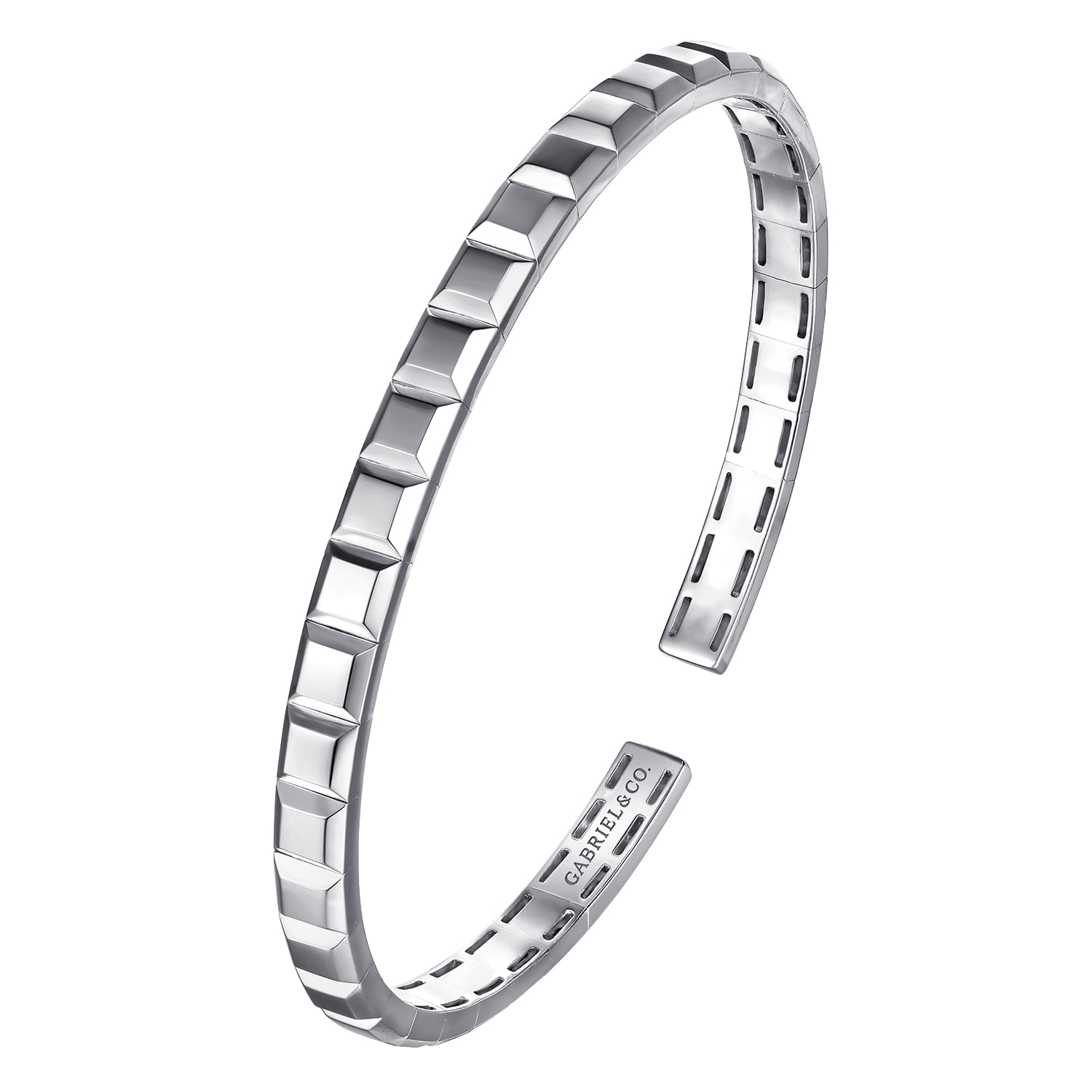 【Gaby】 cutlery bangle 14K Rose Gold Open Herringbone Cuff Bangle @ $6600. Shop Men