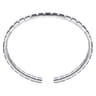 Sterling Silver Open Cuff Angular Cuts Square Bangle