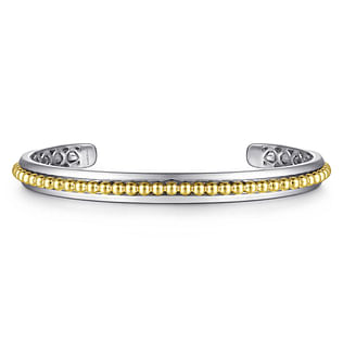 Sterling-Silver-Open-Cuff-Bracelet-with-14K-Yellow-Gold-Beads1