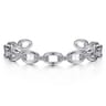 Sterling Silver Oval Link Cuff Bangle