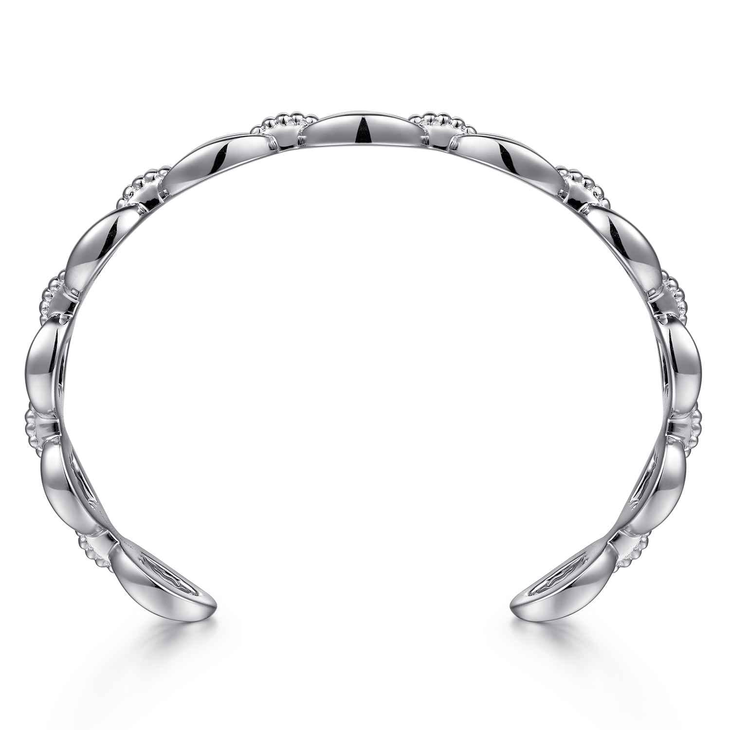 Sterling Silver Oval Link Cuff Bangle - Shot 3