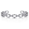 Sterling Silver Oval Link Cuff Bangle