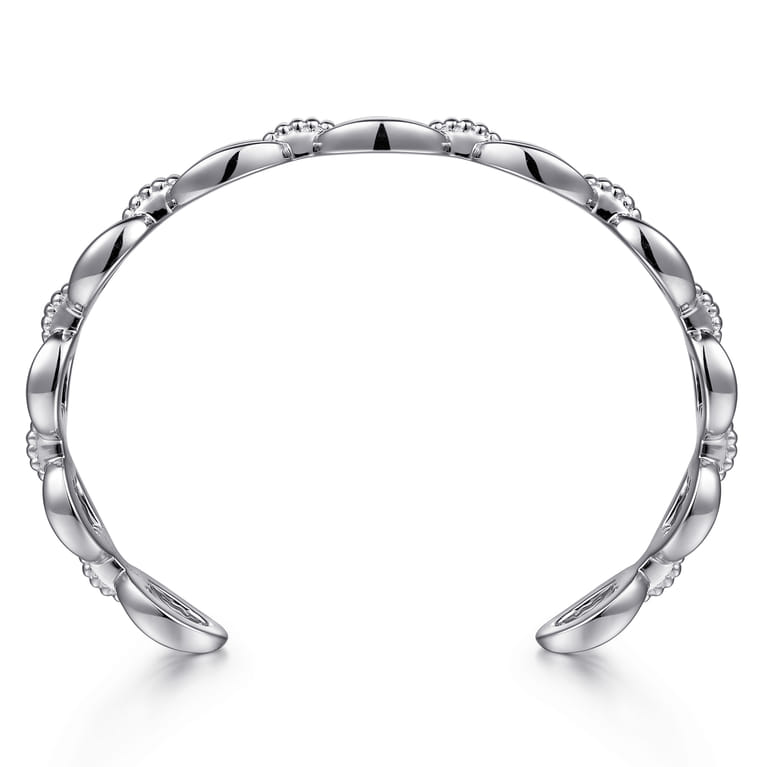 Sterling Silver Oval Link Cuff Bangle - Shot 3