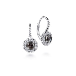 Sterling Silver Rock Crystal Black MOP and White Sapphire Bujukan Earrings