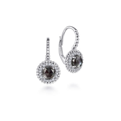 Sterling Silver Rock Crystal Black MOP and White Sapphire Bujukan Earrings
