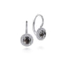 Sterling Silver Rock Crystal Black MOP and White Sapphire Bujukan Earrings - 0.16 ct