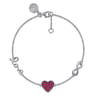 Sterling Silver Ruby Heart Love Infinity Bracelet