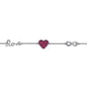 Sterling Silver Ruby Heart Love Infinity Bracelet
