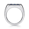 Sterling Silver Sapphire B quality Mens Ring in High Polish Finish