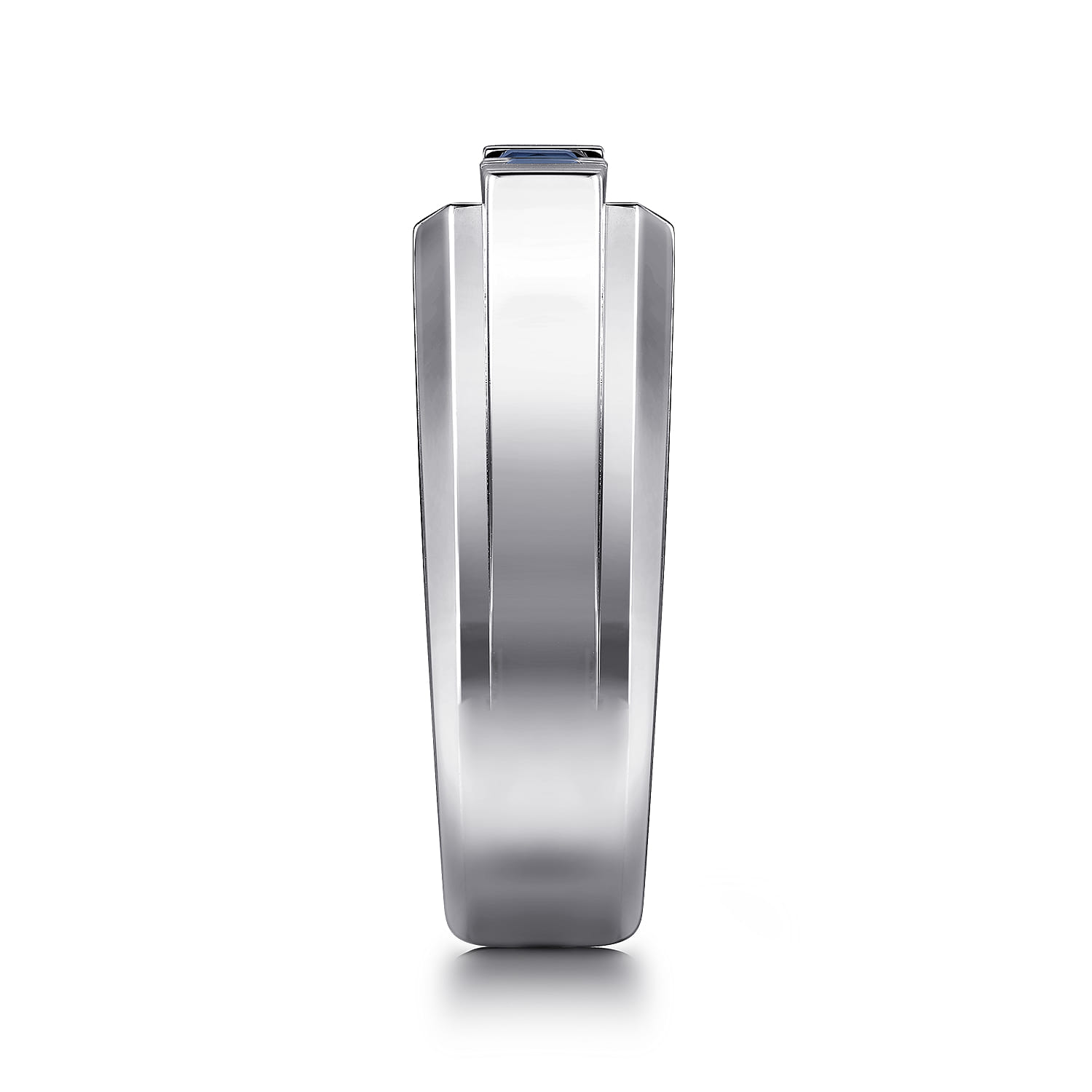Sterling Silver Sapphire B quality Mens Ring in High Polish Finish - Shot 4