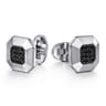 Sterling Silver Square Cufflinks with Black Spinel Stone