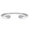 Sterling Silver Teardrop White Sapphire Pave Split Bangle