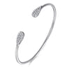 Sterling Silver Teardrop White Sapphire Pave Split Bangle