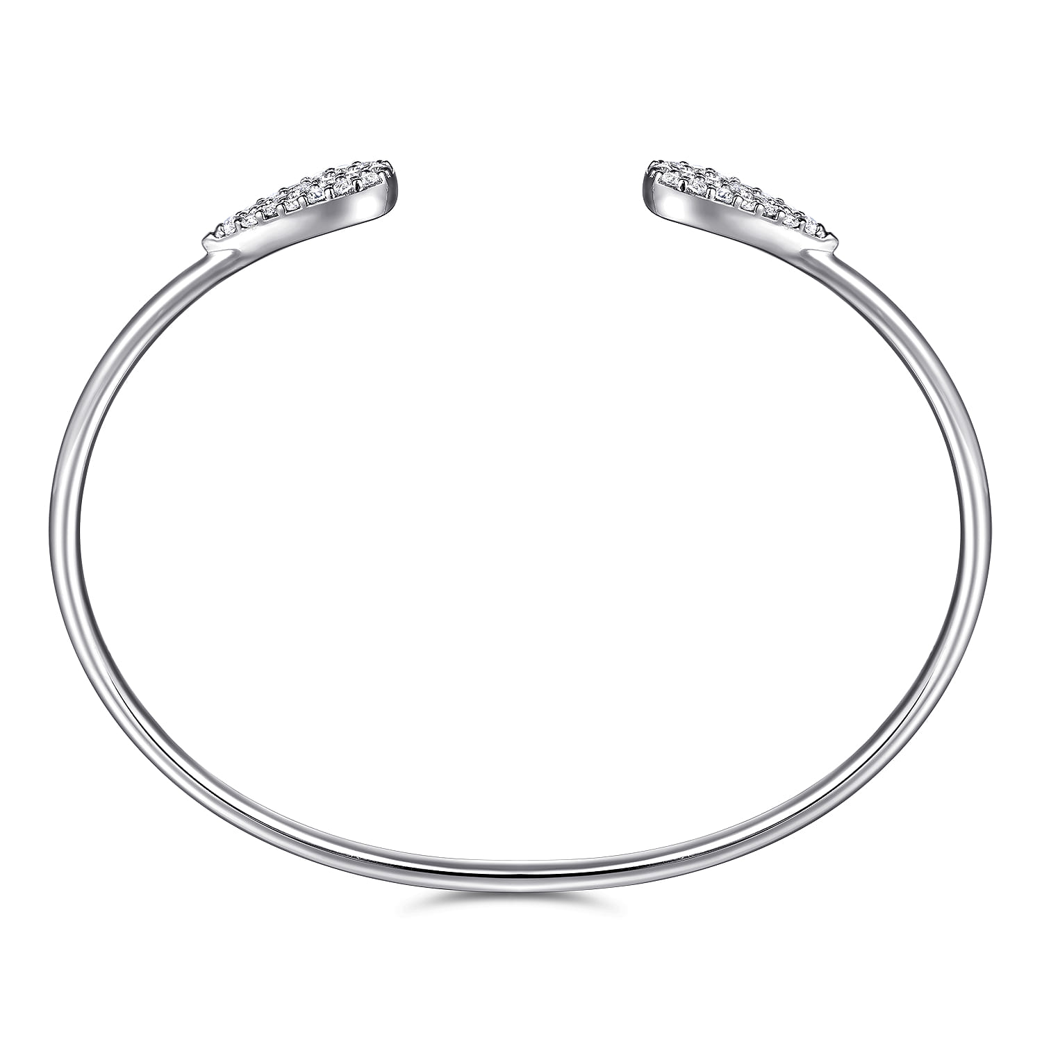 Sterling Silver Teardrop White Sapphire Pave Split Bangle - Shot 3