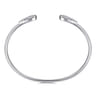 Sterling Silver Teardrop White Sapphire Pave Split Bangle