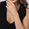 Sterling Silver Teardrop White Sapphire Pave Split Bangle