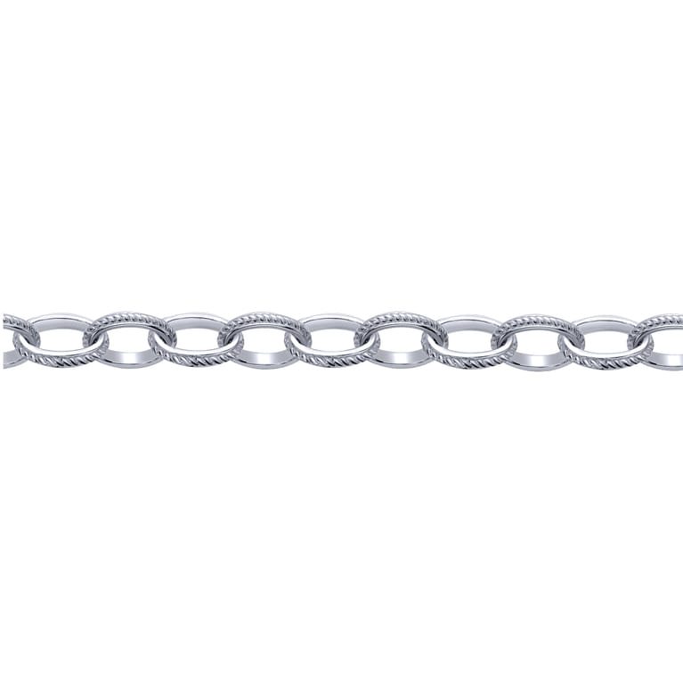 Sterling Silver Textured Link Toggle Bracelet - Shot 2
