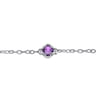Sterling Silver Toggle Bracelet with Amethyst Clover Stations