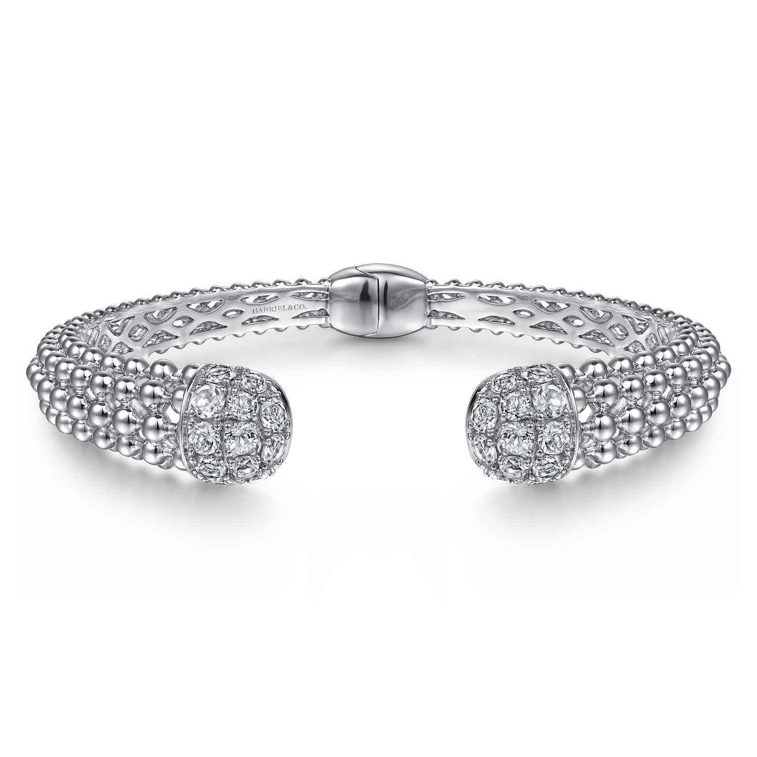 Sterling Silver White Sapphire Bujukan Bangle - Shot 1