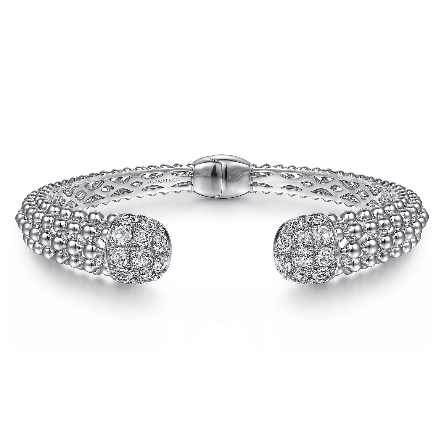 Sterling Silver White Sapphire Bujukan Bangle - Shot 1